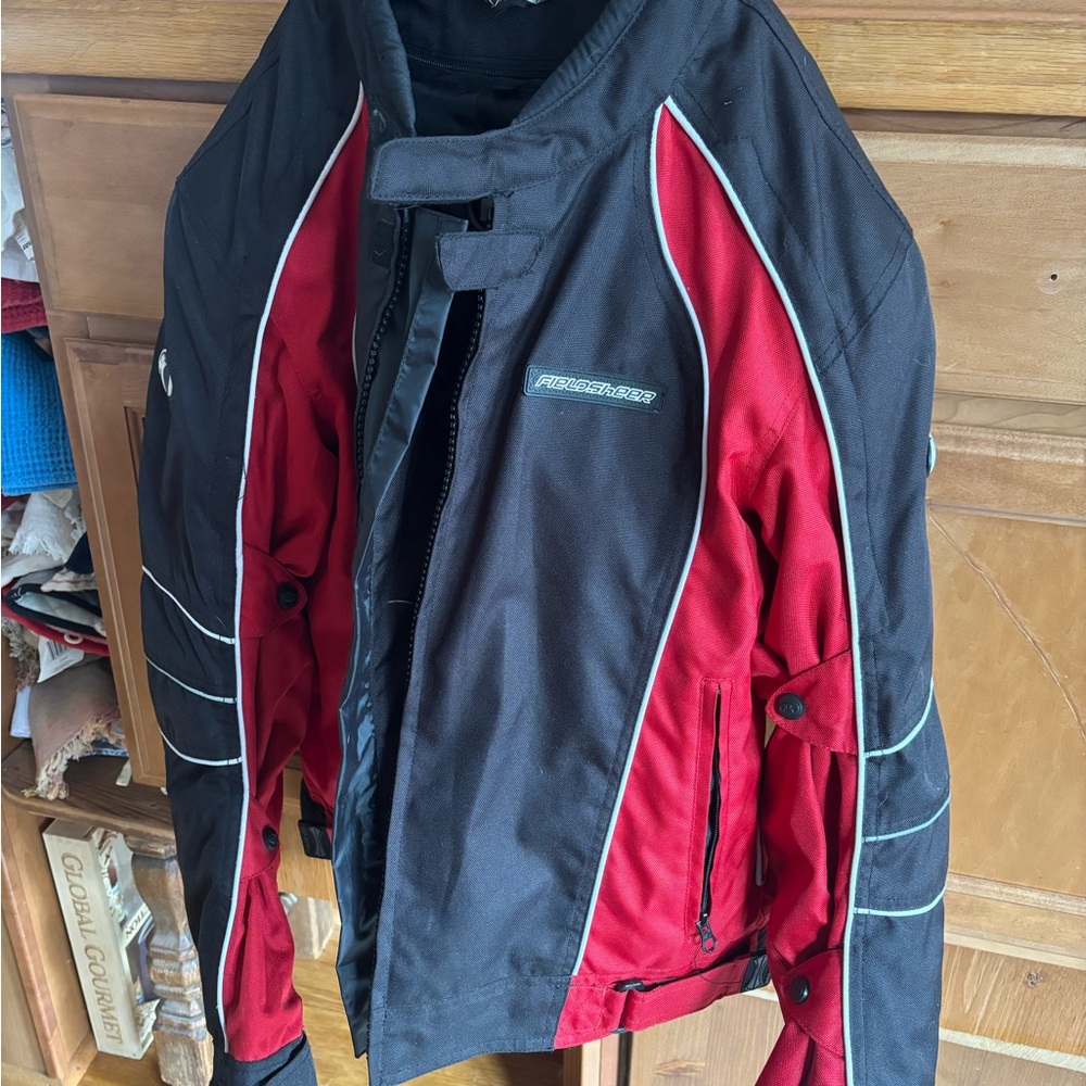Dynamic Fieldsheer Black and Red Full Armor Motorcycle Racing Jacket - Picture 4 of 4